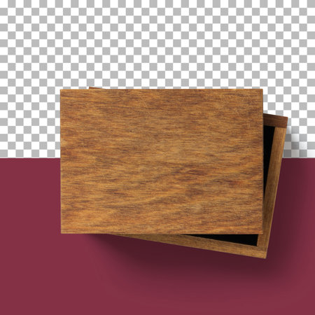 Top up wooden box isolated.