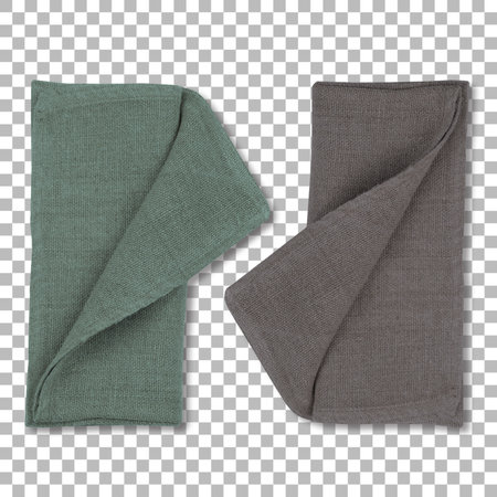 Set of colored placemats for serving food isolated on transparency.の写真素材