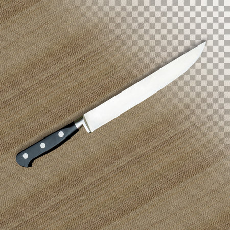 Chef's kitchen knife isolated on transparent background