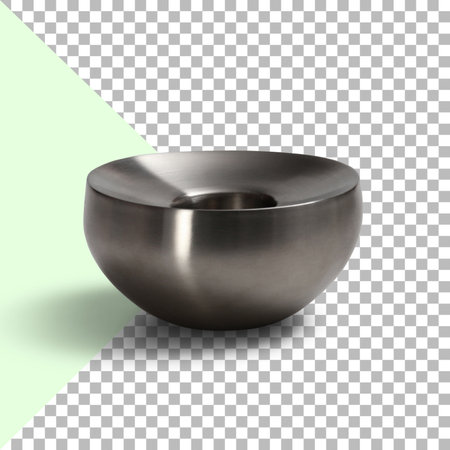 Close-Up Of metal container Against white Backgroundの写真素材