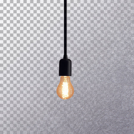 Side view retro light bulb isolated