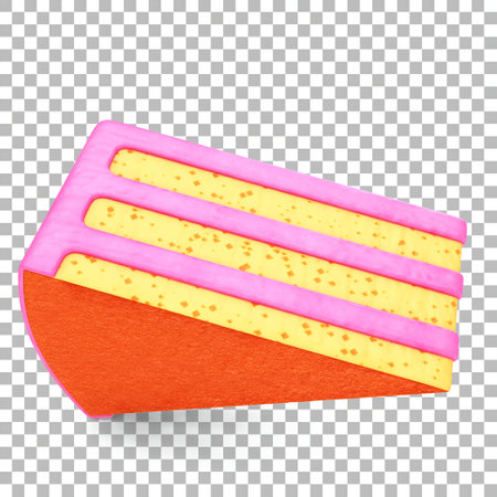 Strawberry cheese cake with mocca cream and red spot sugar for decoration.の写真素材