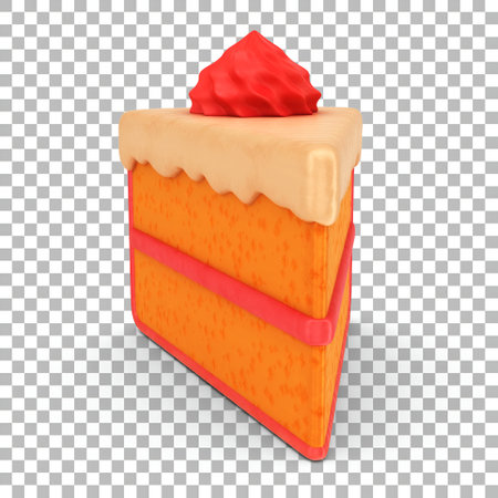 Strawberry cheese cake with mocca cream and red spot sugar for decoration.の写真素材