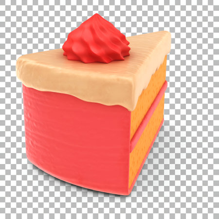 Strawberry cheese cake with mocca cream and red spot sugar for decoration.の写真素材