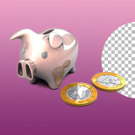 Cute piggy bank isolated for financial concept design.の写真素材