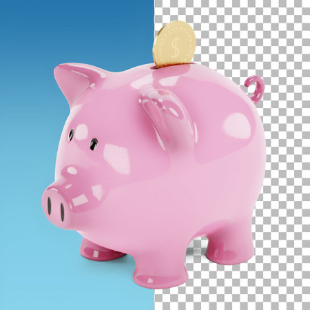 Cute piggy bank isolated for financial concept design.の写真素材
