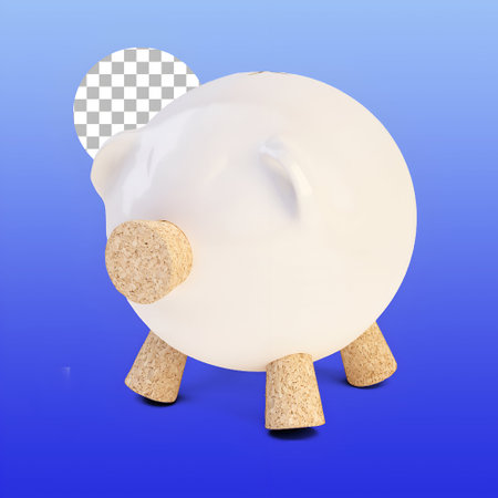 Cute piggy bank isolated for financial concept design.の写真素材