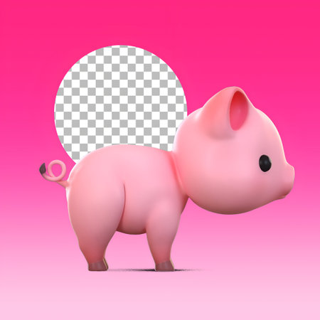 Cute little pig toy for kids suitable for element design.の写真素材