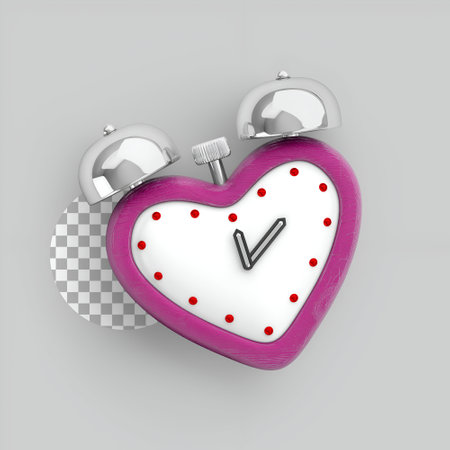 Perfect item for love concept with heart clock .