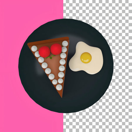 An unique concept of breakfast cake paper craft fit for your element design.の写真素材