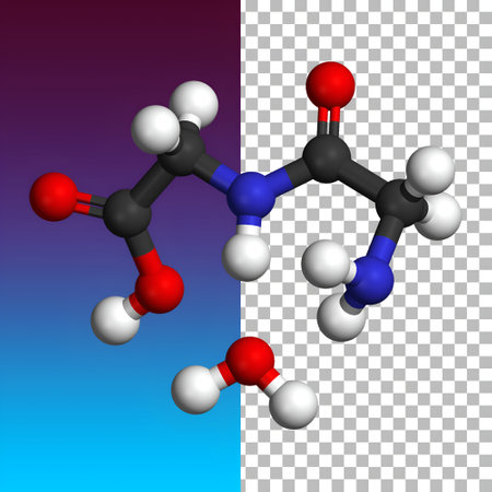 Concept of molecule 3D rendering with transparent background.の写真素材