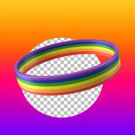 Rainbow bracelet for happy pride day concept.の写真素材