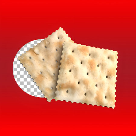 Wholemeal salt crackers isolated.の写真素材