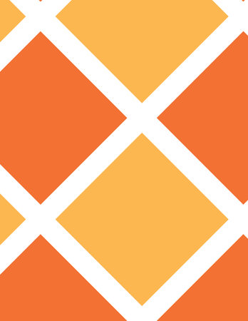 geometric pattern with orange and yellow diamonds and white borders in a modern design
