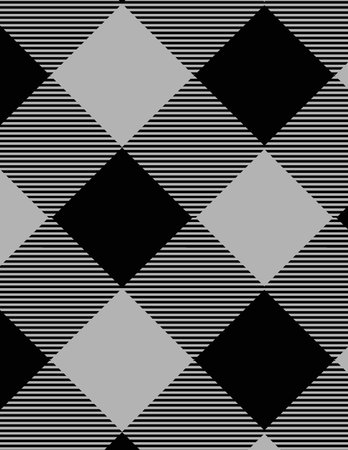 geometric black and white plaid pattern with diagonal striped squares