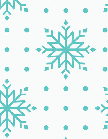 winter snowflake pattern with light blue snowflakes and scattered dots design