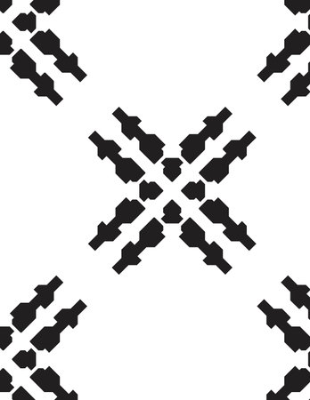 pattern design with black pixelated geometric shapes on white backgroundのイラスト素材