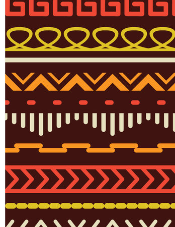 colorful african tribal pattern with geometric shapes and vibrant hues
