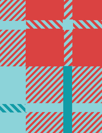 minimalist illustration of a gift box with a bow in red and blue colors