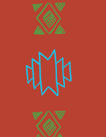 geometric abstract design with symmetrical patterns and vibrant colors