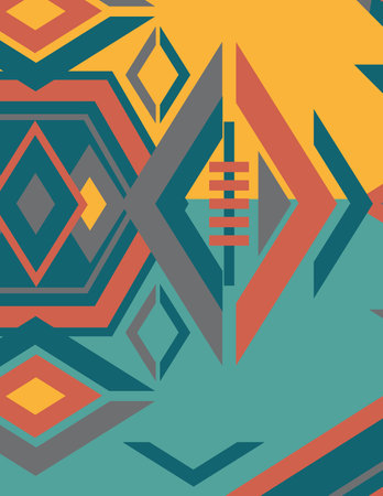 abstract geometric pattern featuring bold shapes and vibrant colors for artistic design