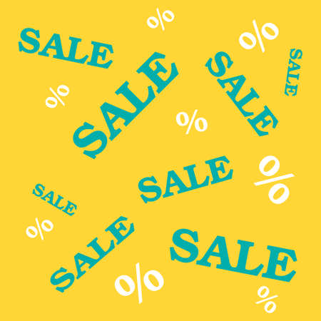 Flat design sale discount stamps on blue backgroundのイラスト素材