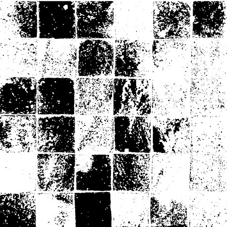 Distress Overlay Texture in grunge style. Old cracked clay ceramic tile with seam. Vintage antique mosaic.のイラスト素材