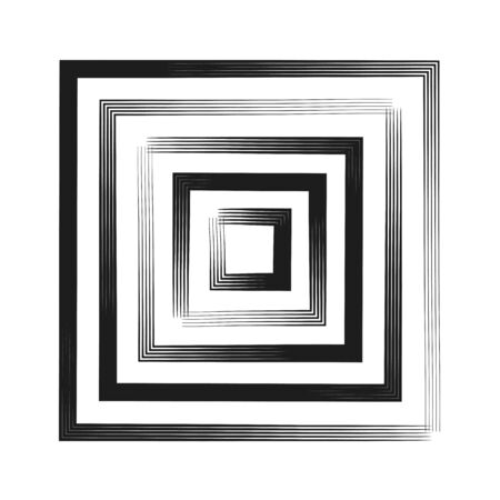 Abstract square with chalk lines. Business icon design.のイラスト素材