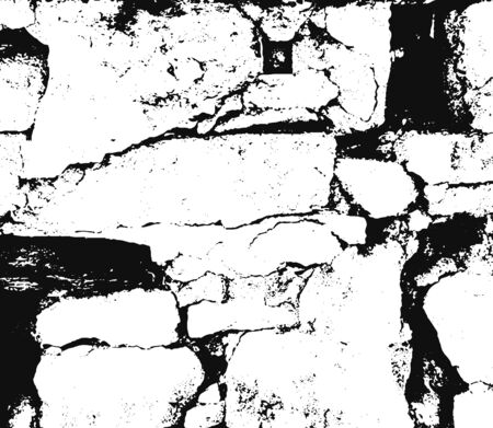 Distressed overlay damaged grunge texture of old brickwork, grunge background. abstract halftone vector illustration. Crack brick texture.のイラスト素材