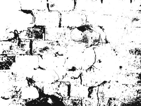 Distressed overlay texture of old brickwork, grunge background. abstract halftone vector illustration.のイラスト素材