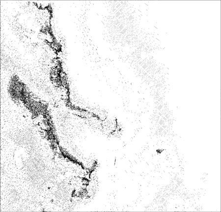 Distressed overlay texture of rusty peeled metal, cracked concrete, stone and asphalt. grunge background. abstract halftone vector illustrationのイラスト素材