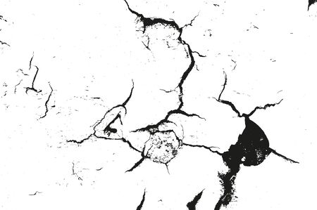 Distressed overlay texture of rusty peeled metal, cracked concrete, stone and asphalt. grunge background. abstract halftone vector illustrationのイラスト素材