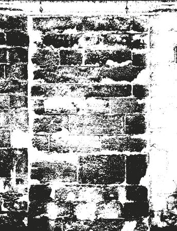 Distressed overlay texture of old brickwork, grunge background. abstract halftone vector illustration.のイラスト素材