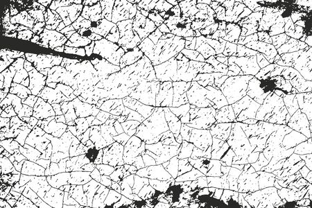 Distressed overlay texture of cracked concrete. grunge background. abstract halftone vector illustrationのイラスト素材