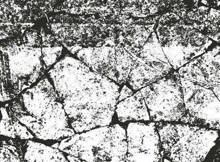 Distressed overlay texture of cracked concrete. grunge background. abstract halftone vector illustrationのイラスト素材