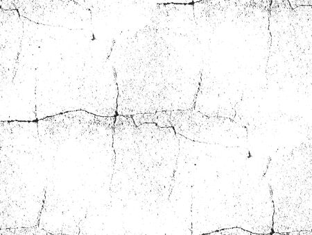 Distressed overlay texture of cracked concrete. grunge background. abstract halftone vector illustrationのイラスト素材