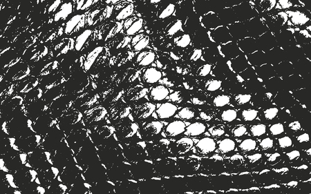 Distressed overlay texture of crocodile or snake skin leather, grunge vector background.のイラスト素材