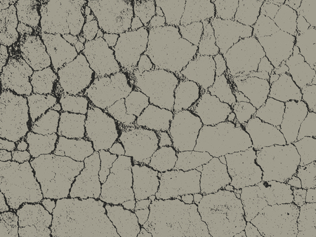 Distressed overlay texture of cracked concrete. grunge background. abstract halftone vector illustrationのイラスト素材