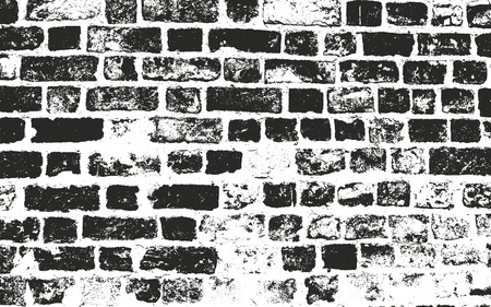 Distressed overlay texture of old brickwork, grunge background. abstract halftone vector illustration.のイラスト素材