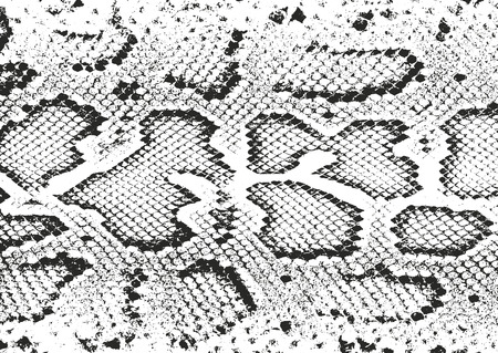 Distressed overlay texture of crocodile or snake skin leather, grunge vector background.