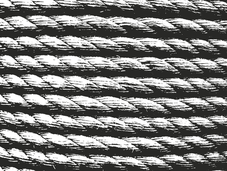 Distressed overlay rope texture of weaving fabric. grunge background. abstract halftone vector illustrationのイラスト素材