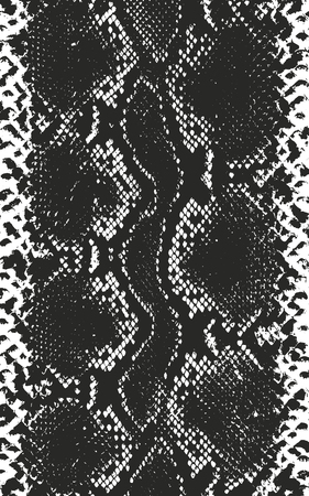 Distressed overlay texture of crocodile or snake skin leather, grunge vector background.のイラスト素材