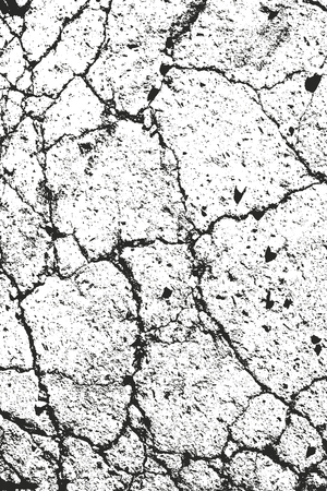 Distressed overlay texture of cracked concrete, stone or asphalt. grunge background. abstract halftone vector illustrationのイラスト素材