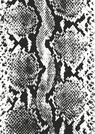Distressed overlay texture of crocodile or snake skin leather, grunge vector background.