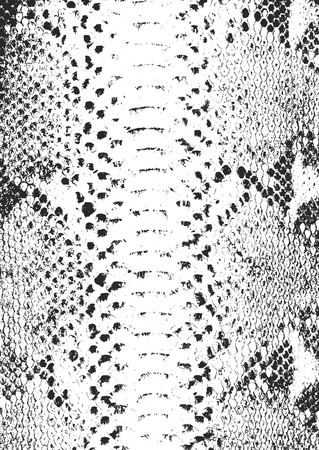 Distressed overlay texture of crocodile or snake skin leather, grunge vector background.