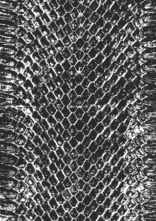 Distressed overlay texture of crocodile or snake skin leather, grunge vector background.のイラスト素材