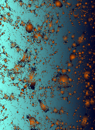 Abstract vector cosmic psychedelic blue and turquoise gradient background. Fractal shiny elements. Particle compounds.のイラスト素材