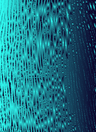 Abstract vector cosmic psychedelic blue and turquoise gradient background. Fractal shiny elements. Particle compounds.のイラスト素材