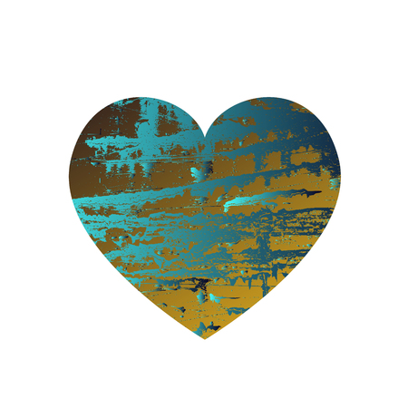 Turquoise heart with gradient and abstract texture isotated on white background. Element for greeting card, Valentine's Day, wedding. Creative concept. Vector illustrationのイラスト素材