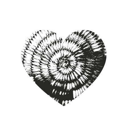 Isolated distress grunge heart with wooden texture. Element for greeting card, Valentine s Day, wedding. Creative concept. Vector illustrationのイラスト素材